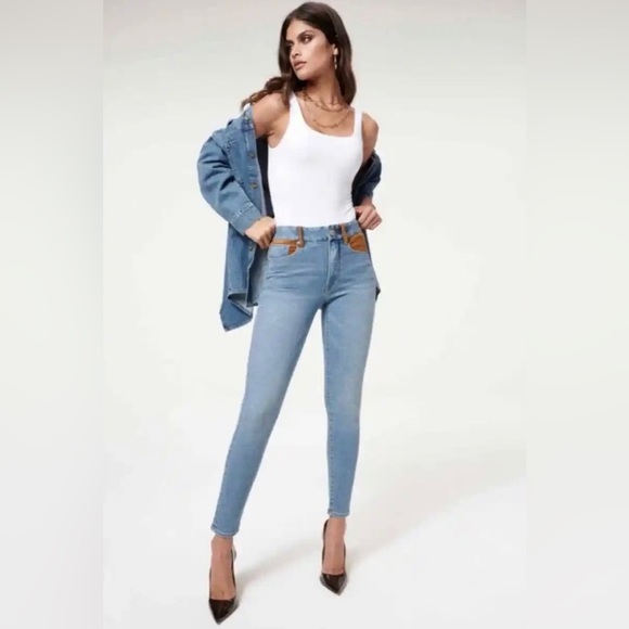Good American Denim - NWT GOOD AMERICAN SUEDE MIX HIGH WAIST GOOD LEGS SKINNY JEANS SIZE 8/29